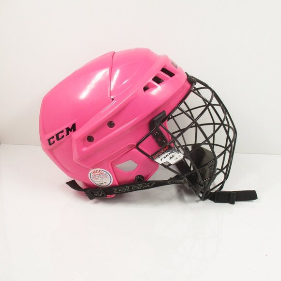 CCM 04M  PINK HOCKEY HELMET WITH CCM FM06 CAGE VG made in CANADA - Picture 5 of 6